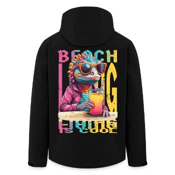 Caméléon sur la plage - Veste softshell homme en polyester recyclé Stanley/Stella - noir - Dos - AI Model Male 185 light (185cm)