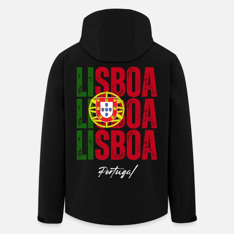 Lisbonne, Portugal, souvenir de Lisbonne - Veste softshell homme en polyester recyclé Stanley/Stella - noir