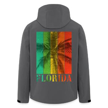Florida USA Miami America Summer Palm Trees Beach - Men’s Recycled Softshell Jacket by Stanley/Stella - black - Back - AI Model Male 185 light (185cm)
