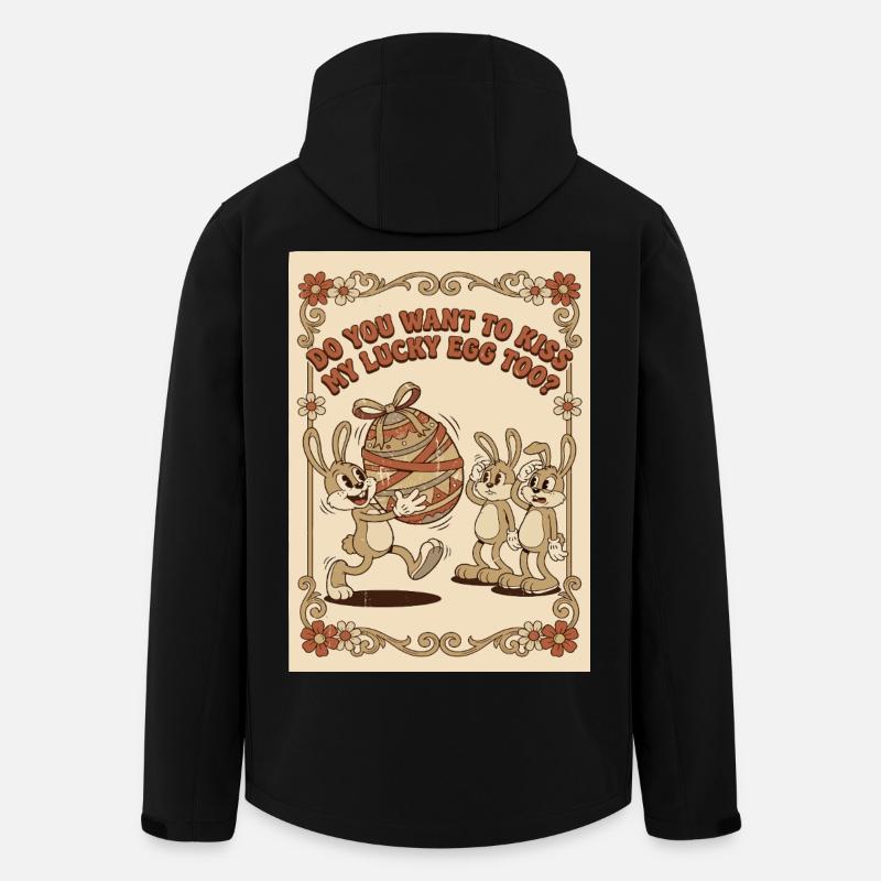 Lucky_Egg_Retro_Hasen - Men’s Recycled Softshell Jacket by Stanley/Stella - black