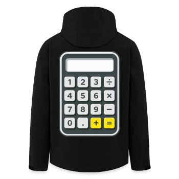 Taschenrechner Kostüm Karneval Fasching Nerd  - Recycelte Männer Softshell-Jacke von Stanley/Stella - Schwarz - Hinten - AI Model Male 185 light (185cm)