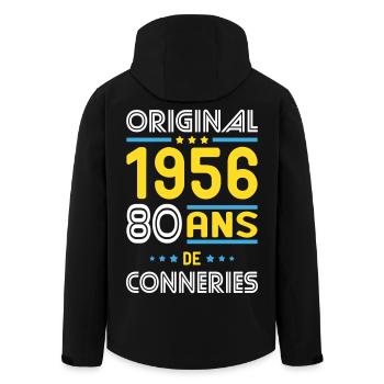 Original – 1956 – 70 years of - Men’s Recycled Softshell Jacket by Stanley/Stella - black - Back - AI Model Male 185 light (185cm)
