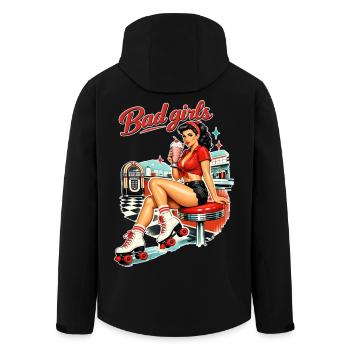 Pin-Up Girl Rétro : Bad Girls style diner années 50 - Veste softshell homme en polyester recyclé Stanley/Stella - noir - Dos - AI Model Male 185 light (185cm)
