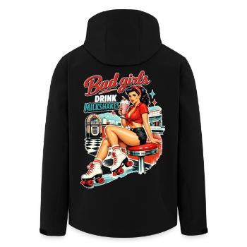 Bad Girls boivent des milkshakes – Pin-up de diner des années 50 - Veste softshell homme en polyester recyclé Stanley/Stella - noir - Dos - AI Model Male 185 light (185cm)