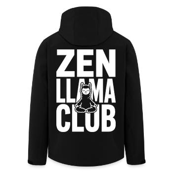 Club Zen Llama – Lama méditant - Veste softshell homme en polyester recyclé Stanley/Stella - noir - Dos - AI Model Male 185 light (185cm)