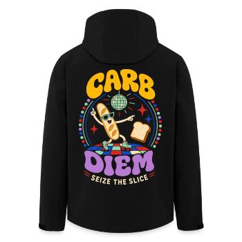 Carb Diem – Use the Bread Slice - Men’s Recycled Softshell Jacket by Stanley/Stella - black - Back - AI Model Male 185 light (185cm)