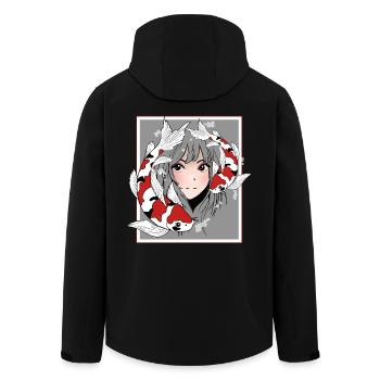 Manga Anime Otaku Koi - Veste softshell homme en polyester recyclé Stanley/Stella - noir - Dos - AI Model Male 185 light (185cm)