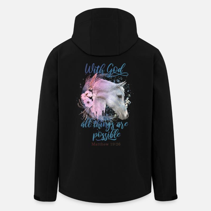 Christliche Zitate Pferde - Recycelte Männer Softshell-Jacke von Stanley/Stella - Schwarz