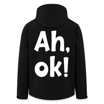 AH OK - Recycelte Männer Softshell-Jacke von Stanley/Stella - Schwarz - Hinten - AI Model Male 185 light (185cm)