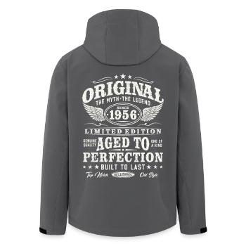 Original 1956 Vintage Vintage Rétro Anniversaire - Veste softshell homme en polyester recyclé Stanley/Stella - noir - Dos - AI Model Male 185 light (185cm)