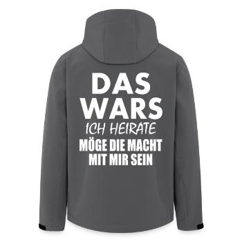 Das wars ich heirate - Recycelte Männer Softshell-Jacke von Stanley/Stella - Schwarz - Hinten - AI Model Male 185 light (185cm)