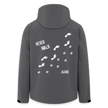 HUND & MENSCH NEVER WALK ALONE - Recycelte Männer Softshell-Jacke von Stanley/Stella - Anthrazit - Hinten - AI Model Male 185 light (185cm)