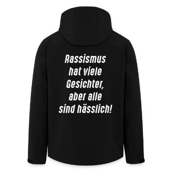 RassismusSpruch - Recycelte Männer Softshell-Jacke von Stanley/Stella - Schwarz - Hinten - AI Model Male 185 light (185cm)