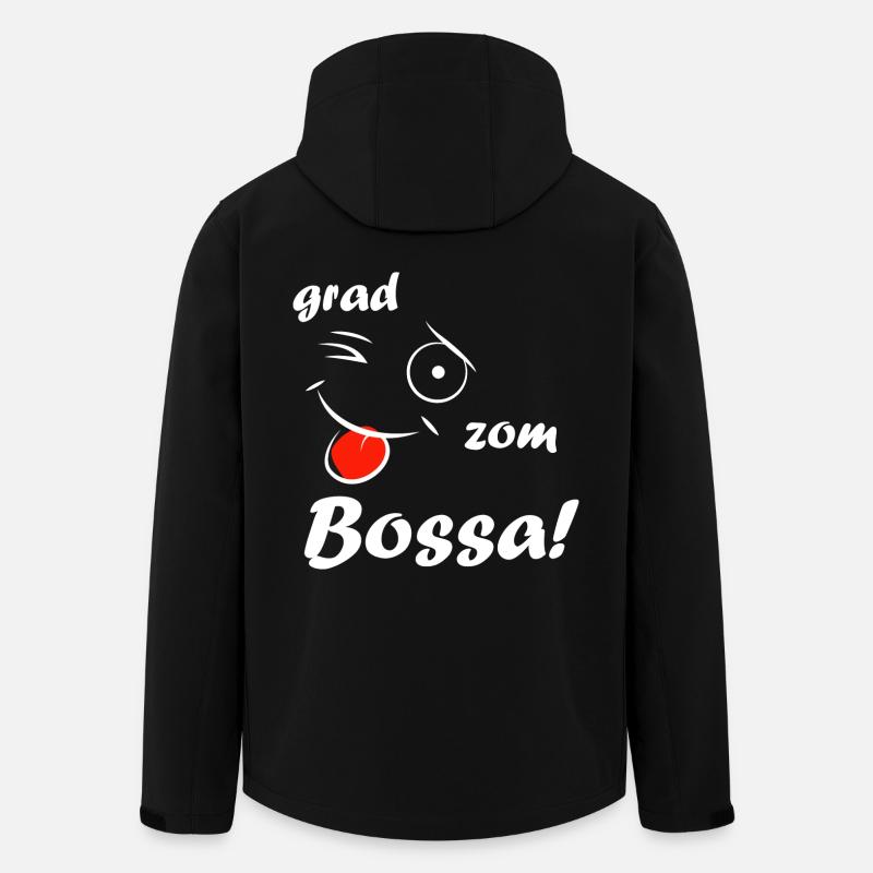 Degré zom Bossa! - blanc - Veste softshell homme en polyester recyclé Stanley/Stella - noir