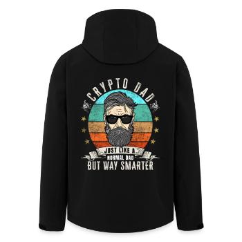 Crypto Dad wie ein normaler Dad - Recycelte Männer Softshell-Jacke von Stanley/Stella - Schwarz - Hinten - AI Model Male 185 light (185cm)