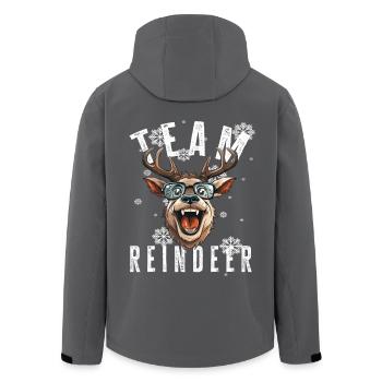 Christmas Motif Reindeer Xmas Team Reindeer - Men’s Recycled Softshell Jacket by Stanley/Stella - anthracite - Back - AI Model Male 185 light (185cm)