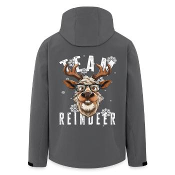 Christmas Motif Reindeer Xmas Team Reindeer - Men’s Recycled Softshell Jacket by Stanley/Stella - anthracite - Back - AI Model Male 185 light (185cm)