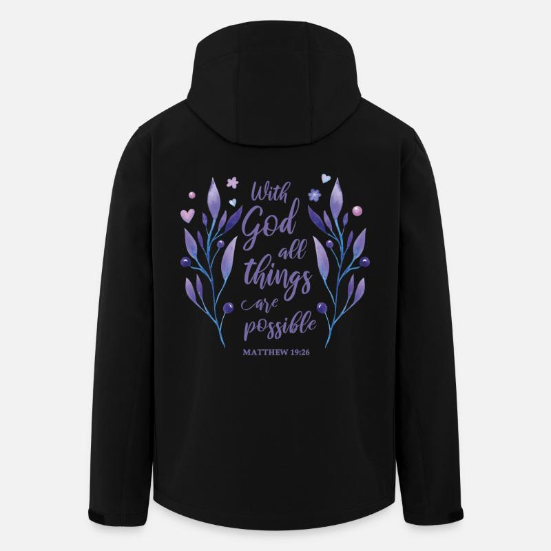 Religious Quote Christian Gift - Men’s Recycled Softshell Jacket by Stanley/Stella - black