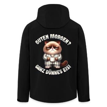 Guten Morgen? Ganz dünnes Eis - Recycelte Männer Softshell-Jacke von Stanley/Stella - Schwarz - Hinten - AI Model Male 185 light (185cm)
