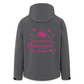 Prinzessin Lustiger Spruch Mädchen - Recycelte Männer Softshell-Jacke von Stanley/Stella - Schwarz - Hinten - AI Model Male 185 light (185cm)