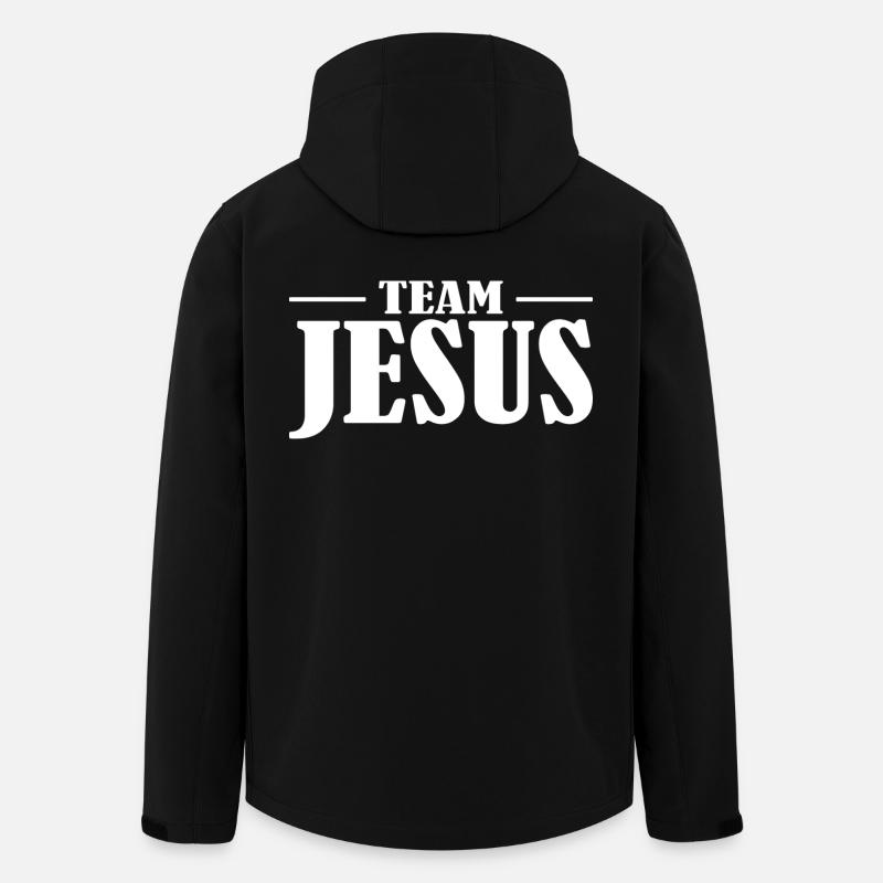 Team Jesus Lettering Design - Men’s Recycled Softshell Jacket by Stanley/Stella - black