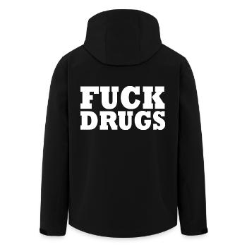 Fuck Drugs - Recycelte Männer Softshell-Jacke von Stanley/Stella - Schwarz - Hinten - AI Model Male 185 light (185cm)