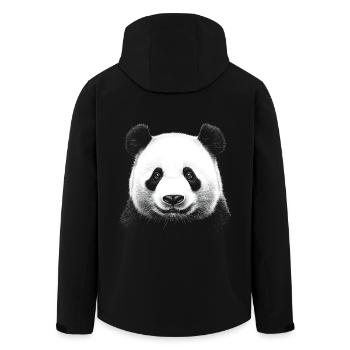 Panda Portrait Panda Bear Bear Animal Animals - Men’s Recycled Softshell Jacket by Stanley/Stella - black - Back - AI Model Male 185 light (185cm)