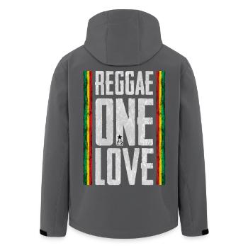 reggae one love - Recycelte Männer Softshell-Jacke von Stanley/Stella - Anthrazit - Hinten - AI Model Male 185 light (185cm)