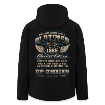 Voiture de collection Année 1965 Vintage Cadeau d’anniversaire - Veste softshell homme en polyester recyclé Stanley/Stella - noir - Dos - AI Model Male 185 light (185cm)