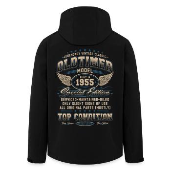 Voiture de collection Année 1955 Vintage Cadeau d’anniversaire - Veste softshell homme en polyester recyclé Stanley/Stella - noir - Dos - AI Model Male 185 light (185cm)