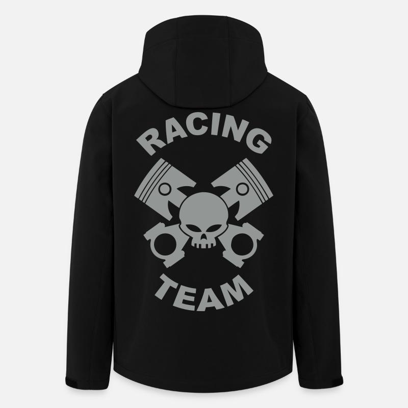 pistons and rods racing team - Veste softshell homme en polyester recyclé Stanley/Stella - noir