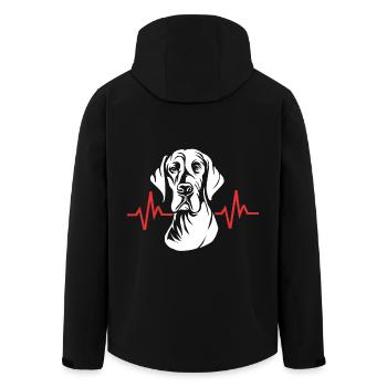Deutsche Dogge Herzschlag - Recycelte Männer Softshell-Jacke von Stanley/Stella - Schwarz - Hinten - AI Model Male 185 light (185cm)