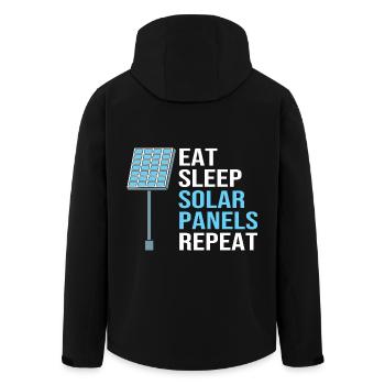 Énergies renouvelables, cellules solaires, photovoltaïque - Veste softshell homme en polyester recyclé Stanley/Stella - noir - Dos - AI Model Male 185 light (185cm)