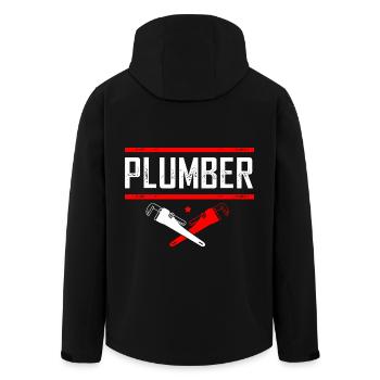 Plumber Plumber - Men’s Recycled Softshell Jacket by Stanley/Stella - black - Back - AI Model Male 185 light (185cm)