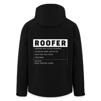 Dachdecker Handwerker Beruf Spruch - Recycelte Männer Softshell-Jacke von Stanley/Stella - Schwarz - Hinten - AI Model Male 185 light (185cm)