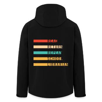 Leseratte Bibliothek Lesen - Recycelte Männer Softshell-Jacke von Stanley/Stella - Schwarz - Hinten - AI Model Male 185 light (185cm)