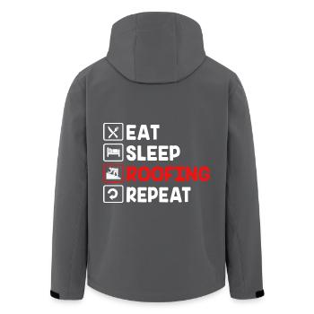 Dachdecker Handwerker Beruf Spruch - Recycelte Männer Softshell-Jacke von Stanley/Stella - Schwarz - Hinten - AI Model Male 185 light (185cm)