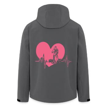 Fréquence cardiaque du soignant - Veste softshell homme en polyester recyclé Stanley/Stella - noir - Dos - AI Model Male 185 light (185cm)