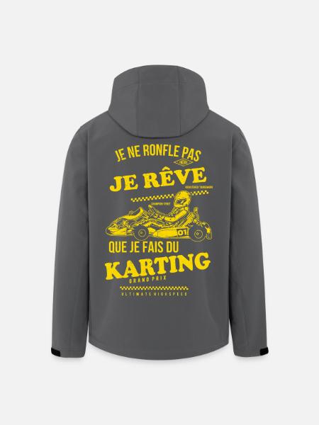 Je rêve karting - Veste softshell homme en polyester recyclé Stanley/Stella - noir
