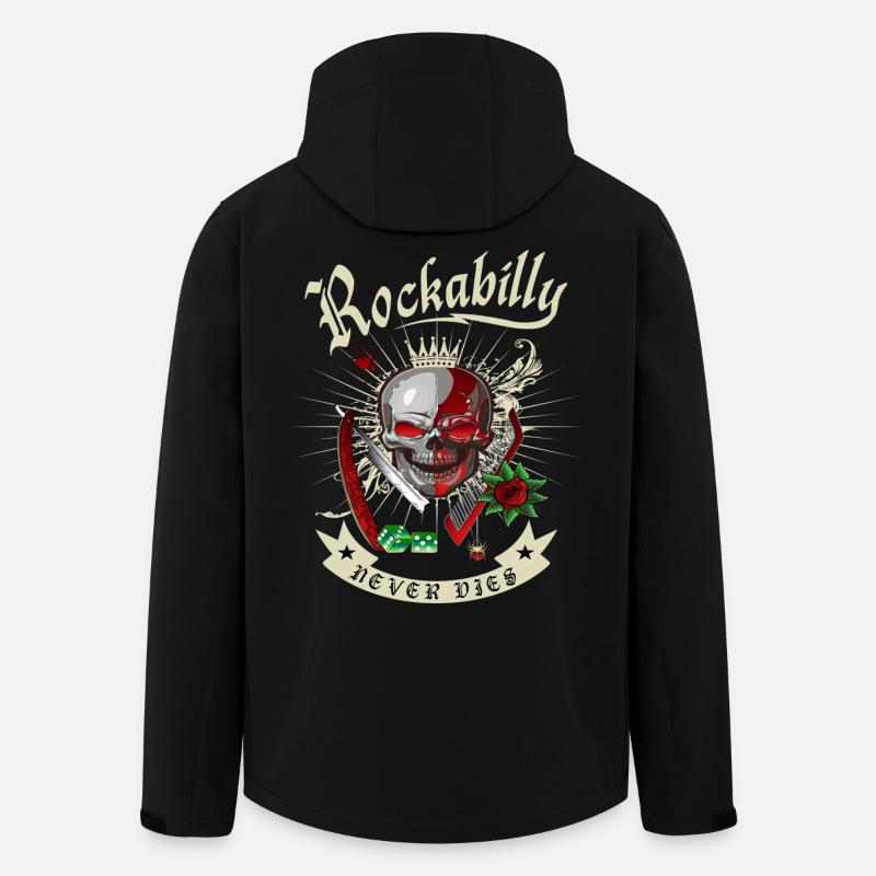 Rockabilly Skull - Men’s Recycled Softshell Jacket by Stanley/Stella - black