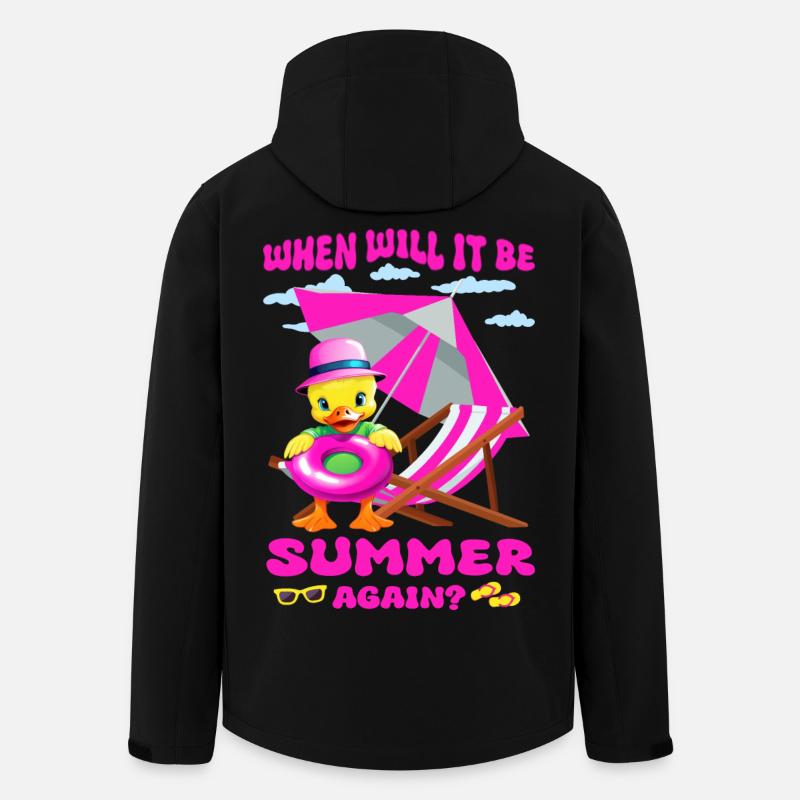 Cute duck with pink hat - Men’s Recycled Softshell Jacket by Stanley/Stella - black