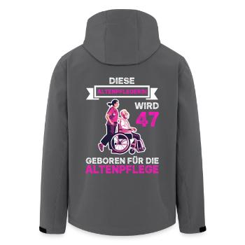 47 Geburtstag Altenpflege Altenpflegerin 47 Jahre - Recycelte Männer Softshell-Jacke von Stanley/Stella - Anthrazit - Hinten - AI Model Male 185 light (185cm)