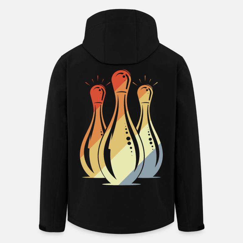 Bowling Graphic Retro Look - Men’s Recycled Softshell Jacket by Stanley/Stella - black