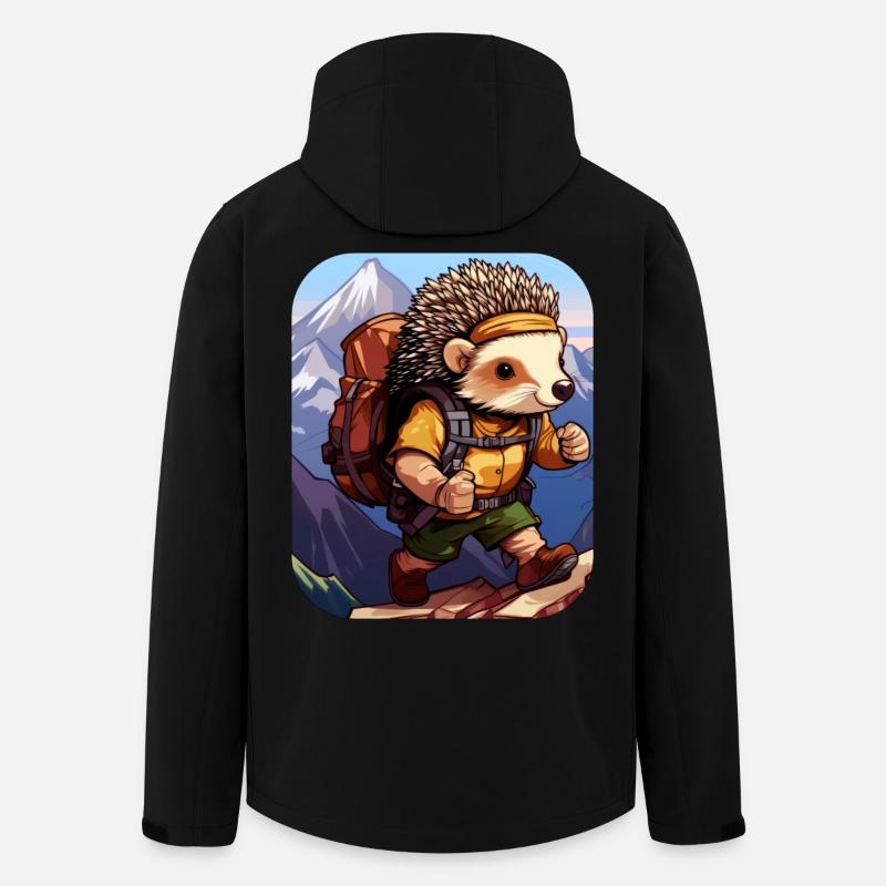 IgelWandern / Bergsteiger Igel - Recycelte Männer Softshell-Jacke von Stanley/Stella - Schwarz
