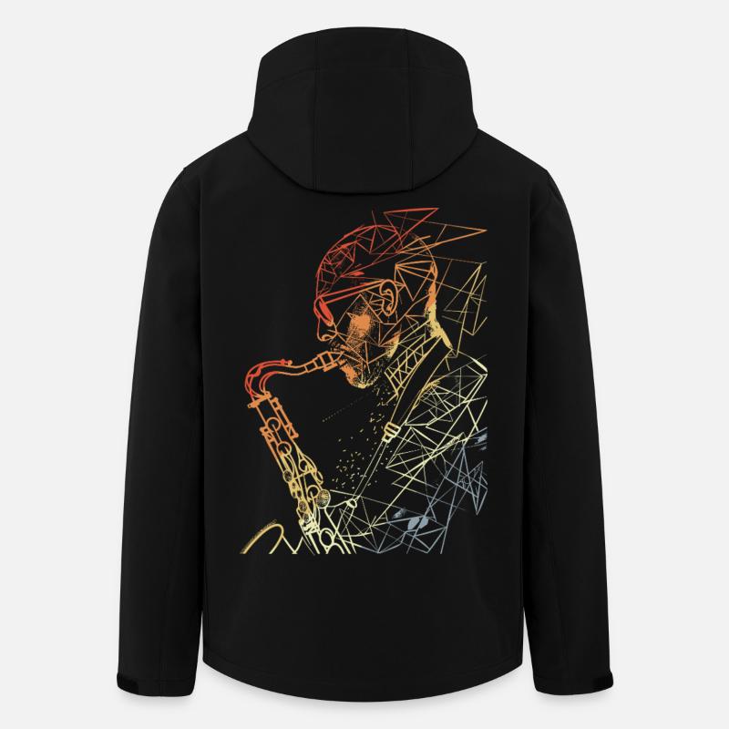 Saxophonist Retro - Men’s Recycled Softshell Jacket by Stanley/Stella - black