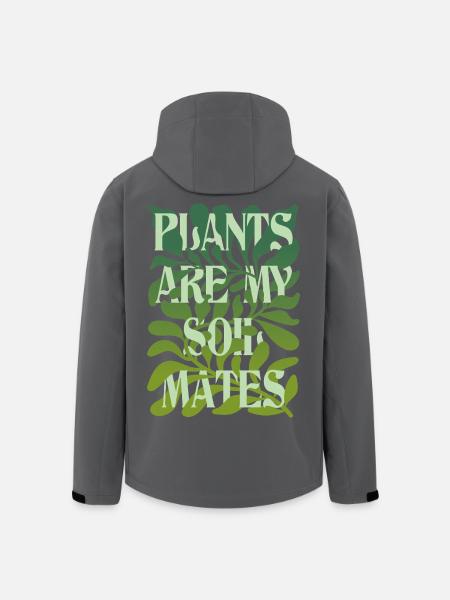Plants Are My Soulmates Lettering - Men’s Recycled Softshell Jacket by Stanley/Stella - black