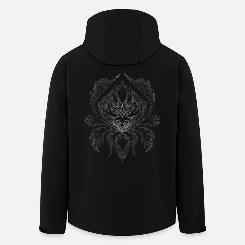 Motif d’ornement en filigrane d’argent - Veste softshell homme en polyester recyclé Stanley/Stella - noir
