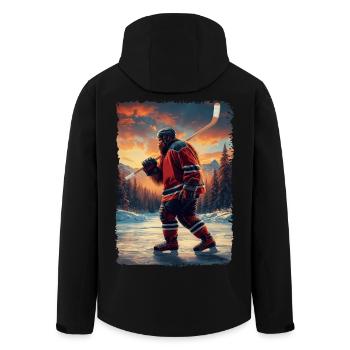 Sasquatch Hockey Bigfoot Hockey Player - Men’s Recycled Softshell Jacket by Stanley/Stella - black - Back - AI Model Male 185 light (185cm)