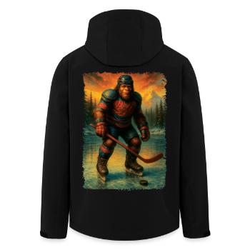 Sasquatch Hockey Bigfoot Hockeyspieler - Recycelte Männer Softshell-Jacke von Stanley/Stella - Schwarz - Hinten - AI Model Male 185 light (185cm)