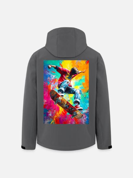 Chromatic Skateboard Splash - Men’s Recycled Softshell Jacket by Stanley/Stella - black